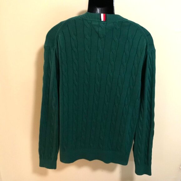 Men's Tommy Hilfiger Flag Logo Cable Knit Sweater-Size 2XL - Picture 10 of 15